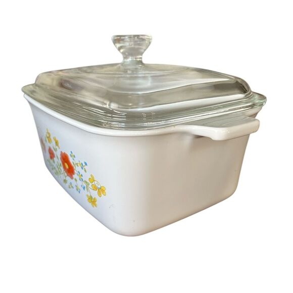 Vintage Corningware Wildflower 1970s Pyroceram Ceramic Glass Lid USA - Picture 2 of 7